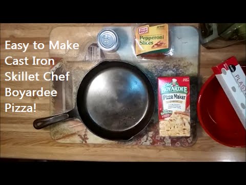 VIDEO : easy to make cast iron skillet  chef boyardee pizza! - what is something you like to eat that is not very healthy for you? thiswhat is something you like to eat that is not very healthy for you? thispizzawas very easy to make. the ...