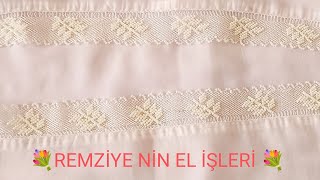 Çok Zarif Ve Muhteşem Bir Boncuklu Tülbent Modelinin Yapılışı Iğne Oyası Boncuk Dizmesi