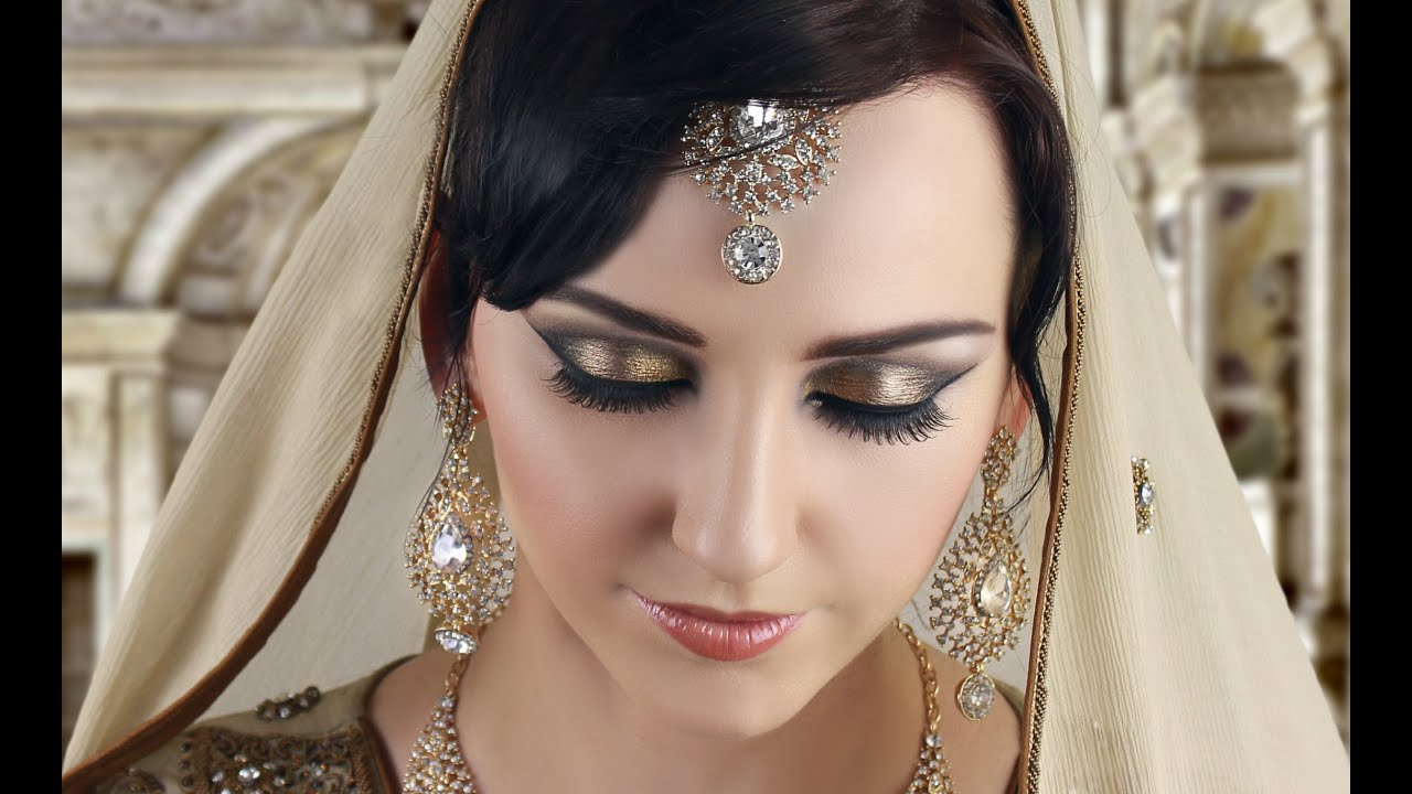 Gold And Peach Mehndi Makeup Tutorial Indian Bridal Asian Arabic