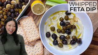 Whipped Feta Dip W Roasted Garlic And Olives Easy Appetizer That Will Impress Anyone Gluten-Free