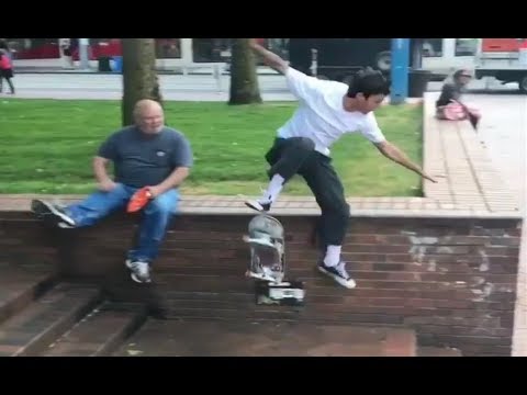 INSTABLAST! - Old Man Skate Stopper!?!! 360 Flip on SKETCHY ICE POND!! Full Cab Bs Noseblunt Hubba!!