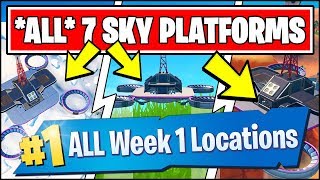 VISIT ALL SKY PLATFORMS *ALL 7 LOCATIONS* (Fortnite Season 9 Week 1 Challenges)