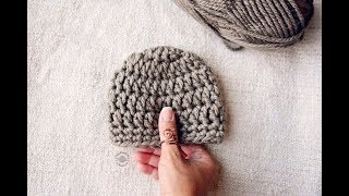 Crochet Newborn Beanie Tutorial