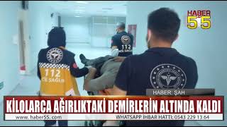 Samsunda Bi̇r İşçi̇ Üstüne Düşen Demi̇rler Sonucu Yaralandi