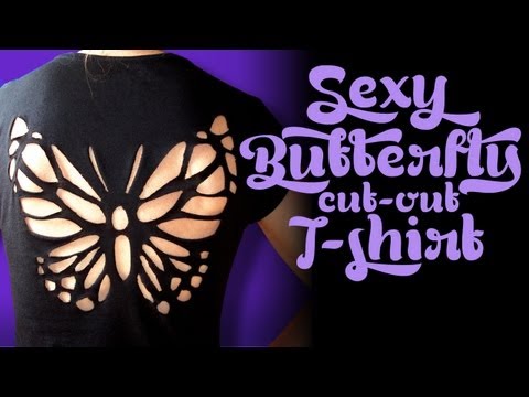 Sexy butterfly cut out t-shirt/Camiseta sexy con mariposa recortada