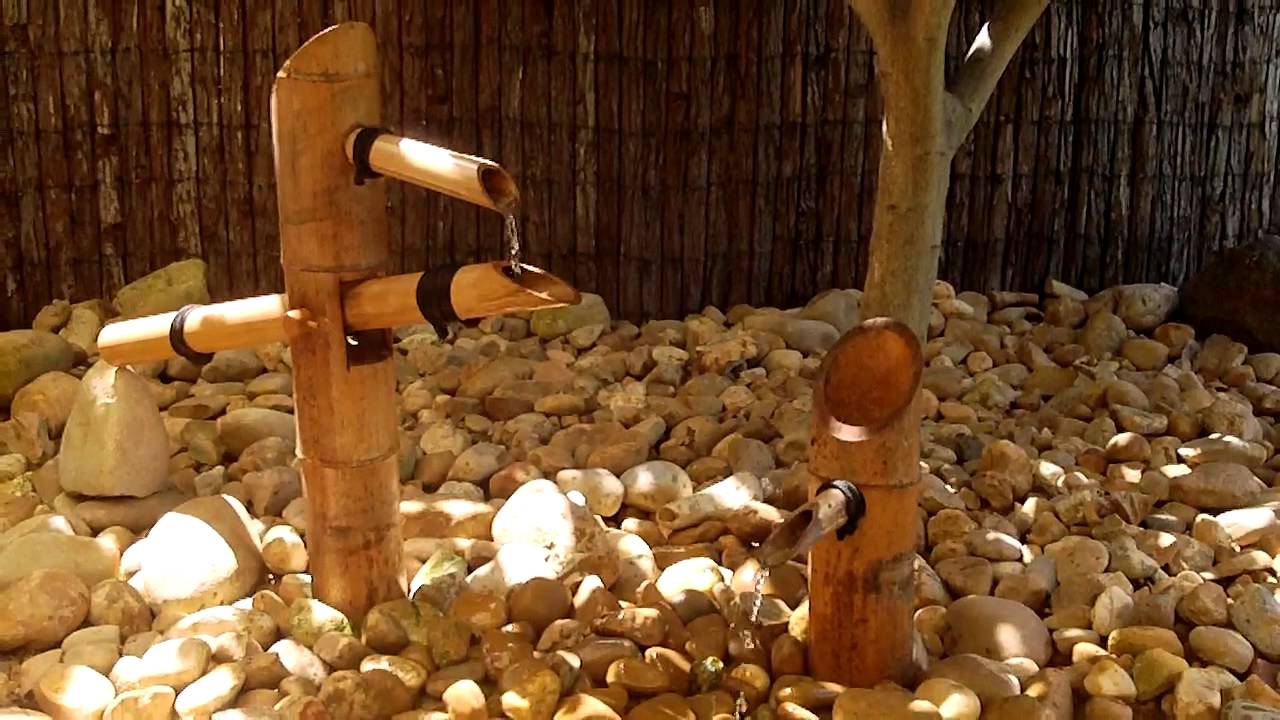 Bamboo water feature DIY - YouTube