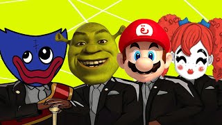 Huggy Wuggy & Shrek & Super Mario & Poppy Doll - Coffin Dance Meme Cover