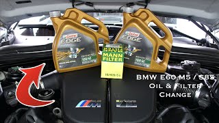 BMW E60 M5 / S85 Oil Filter & Oil Change DIY