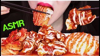 ASMR KOREAN FRIED CHICKEN + RICE + KIMCHI 처갓집 슈프림 양념 치킨 치밥 김치 먹방 (EATING SOUNDS)