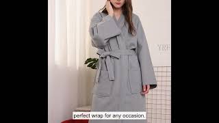 Yrf-Bathrobes,Pearl White Kimono Dressing Gown,Bathwraps,Terry Bath Robe With Hood,Wholesale