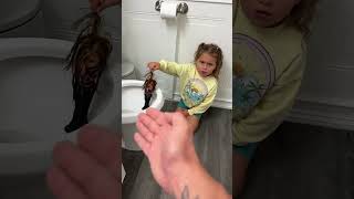 Dad Gets Mad At Daughter For Putting Toy In Toilet