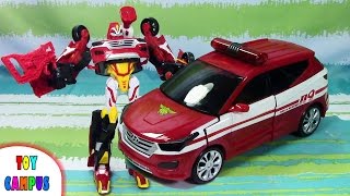 Hello Carbot Santafe Ace Fire Rescue Robot To Car 헬로카봇 싼타페 에이스 레스큐 Toysreview Toycampus