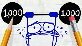 Pencil Whips Pencilmate into Shape! -in- DUMB AND DUMBERBELL - Pencilmation Cartoons for Children
