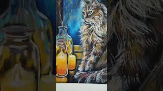 Готово! ❤️🐱#Art #Shortvideo #Artist #Oilpastel #Painting #Arts  #Кот #Маслянаяпастель #Cat #Shorts