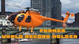 Md500 Helicopter Landing And Takeoff At London Heliport N500Sy