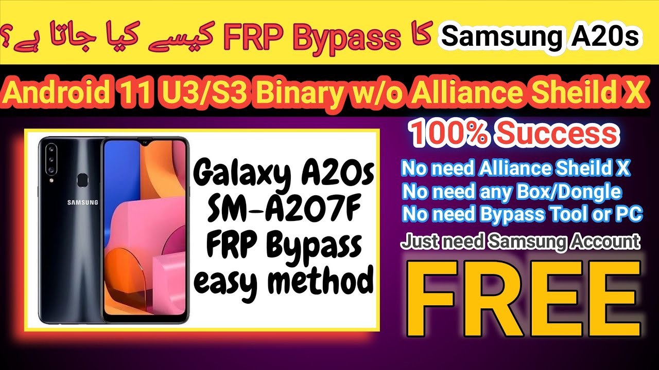 Samsung A20s (A207f) Frp bypass done 100% free android Samsung A20s (A207f) Frp bypass done 100% free android