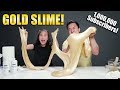 GIANT GOLD SLIME!!! 1,000,000 Subscriber Father & Daughter DIY! 5 Slimes - No Borax!