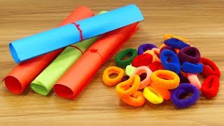 DIY Hair rubber bands & color paper craft idea | DIY art and craft | DIY HOME DECO