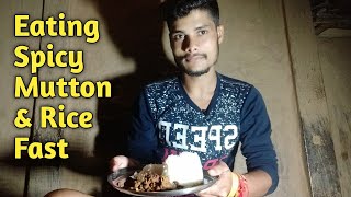 Eating Y Mutton Sukha & Rice Fast Mukbang Kunal Sawant Bakasur Food Eating Asmr