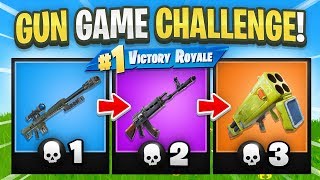 GUN GAME CHALLENGE in Fortnite Battle Royale