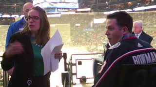 Bowman visits Ohio State, races on Blue Jackets ice