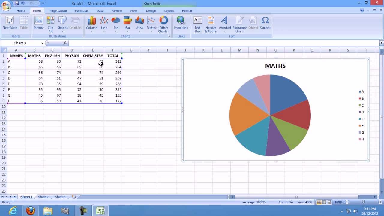 Create A Chart In Ms Excel 2007