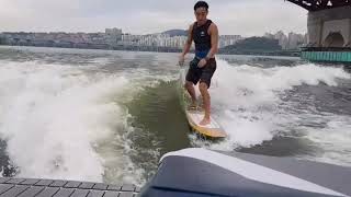 Wakesurfing  In Neptune(웨이크서핑 트릭 연습, 넵튠)(Slide, Air, Ollie, Grab, Chop-Hop)