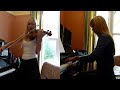 Lara plays Lullaby Set from Braid on piano and violin