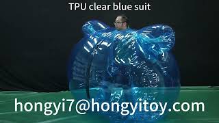 Tpu Clear Blue Ball Suit Inflatable Wearable Suit Custom Inflatable Costume From Hongyi