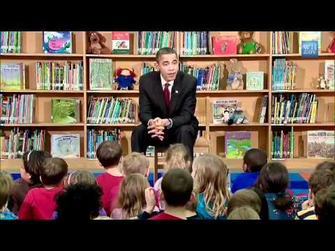 Новый год 2012 Президент США читает школьникам сказку