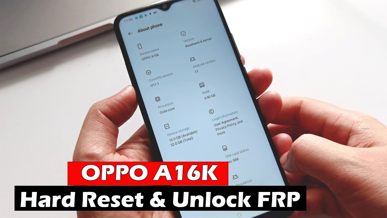 OPPO A16K | Hard Reset & Unlock FRP OPPO A16K | Hard Reset & Unlock FRP
