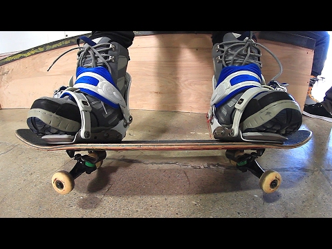 SKATEBOARDING WITH SNOWBOARD BINDINGS | STUPID SKATE EP 83