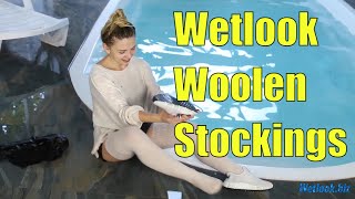 Wetlook Girl Woolen Sweater | Wetlook Woolen Stockings | Wetlook Shorts