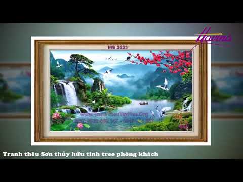 TRANH THÊU TAY ĐẸP TREO PHÒNG KHÁCH 2019