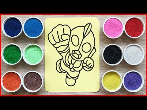 Đồ chơi trẻ em TÔ MÀU TRANH CÁT SIÊU NHÂN CẦU VỒNG - Colored sand painting toys (Chim Xinh)