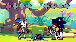 Swap Fnf Sonic All Phases Vs Amazing Digital Circus All Phases Sings Can Can Bluey Fnf Mods