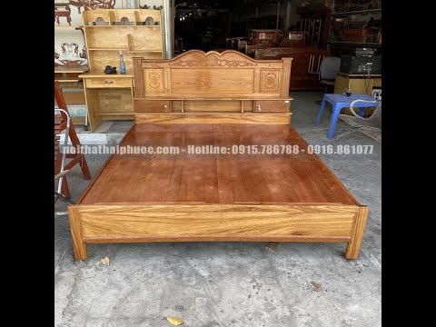 Giường căm xe 1m8 vạt phảnđồ gỗ Cần Thơnội thất Hai PhướcHòa Phát Cần Thơ: 09168610770915786788