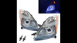 Crazythegod Prius Xw20 Mk2 06-09 Guide Led Angel-Eye Projector Headlight Headlamp Chrome For Toyota