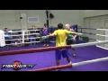 Manny Pacquiao vs. Brandon Rios: Pacquiao mitt workout with Freddie Roach