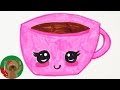 DIY 手工 制作 简单 简易 简笔画 可爱 萌 彩虹 咖啡杯 热巧 巧克力 可可 彩铅 棒棒糖 宝宝 绘画 画画 填色 水彩 彩绘 自制