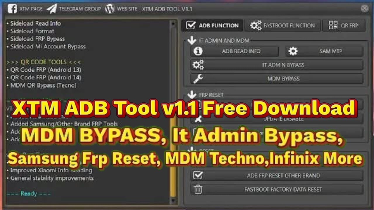 XTM ADB Tool V1.1 Free Download | MDM BYPASS | IT ADMIN XTM ADB Tool V1.1 Free Download | MDM BYPASS | IT ADMIN