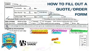 How to Fill Out a Quote/Order Form
