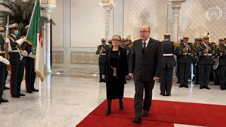 الوزير الأول يودع رئيسة حكومة الجمهورية التونسية لدى مغادرتها الجزائر