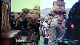 The World at War "Pacific" - restored before & after clip 3