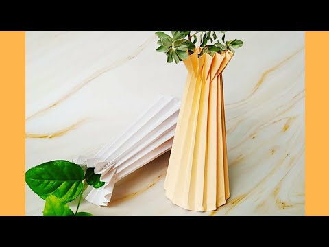 Cách gấp lọ hoa bằng giấy đơn giản# How to make paper vase# Van's handicraft.🌼🌼🌼