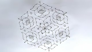 Simple And Easy Rose Rani With 15-8 Dotsbeautiful Chukkala Muggulupulli Kolamby My Rani