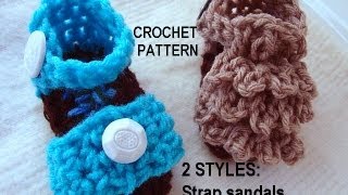 ... CROCHET SANDAL BOOTIES, Part 1, Strap Sandals, Free Crochet Pattern