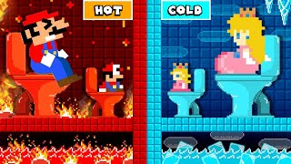 Toilet Prank Team Mario And Team Peach Hot Vs Cold Challenge Toilet
