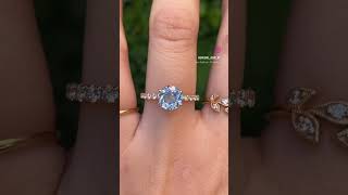 2Ct Round Sapphire Engagement Ring, 2Ct Icy Blue Montana Sapphire Ring, One-Of-A-Kind