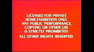 Red Fbi Warning Screens Walt Disney Home Video 1986